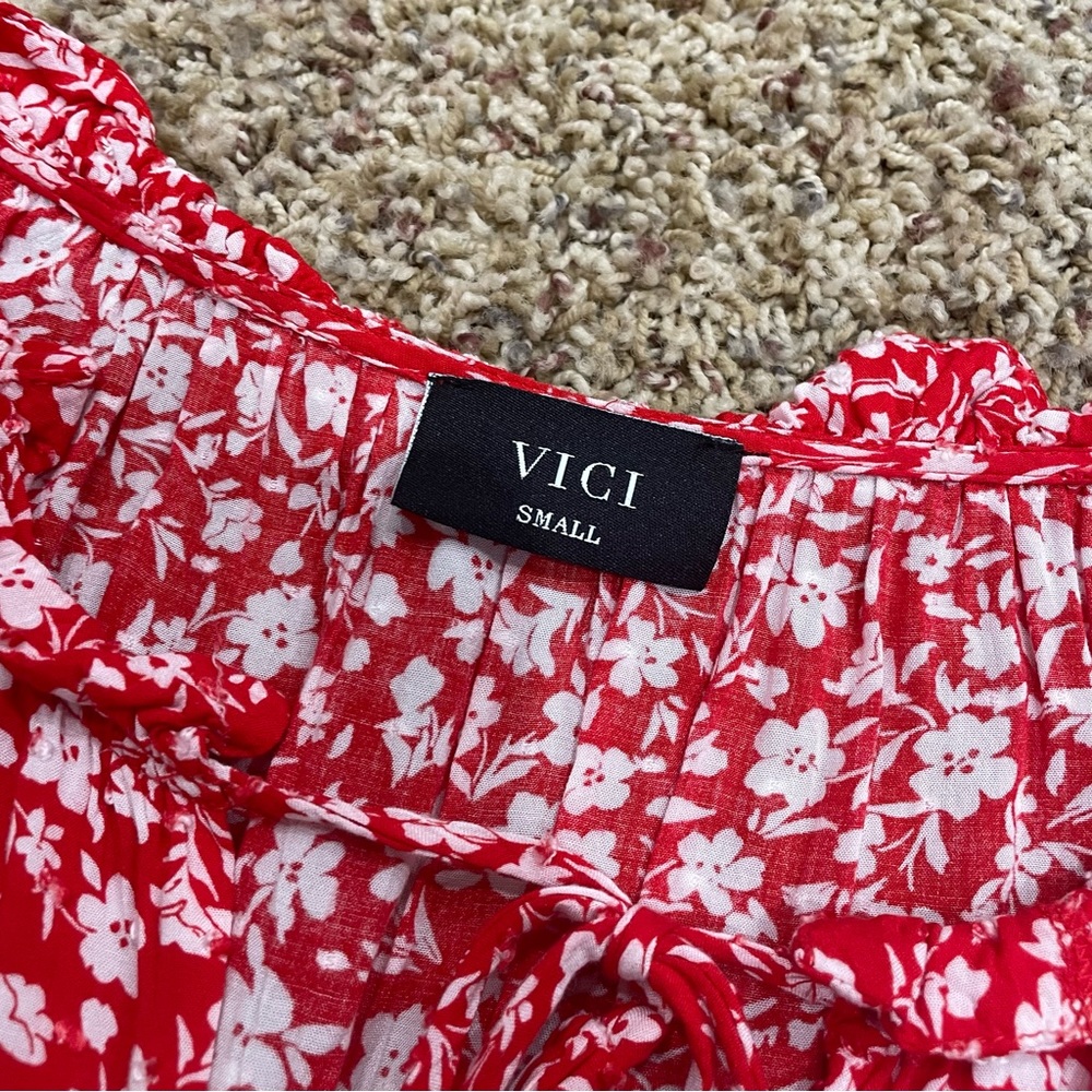 Vici Red Floral Dress - Picture 5 of 6